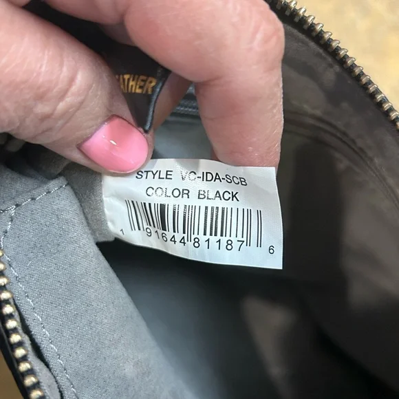 Vince Camuto Ida Textured Black Leather Crossbody Bag - Picture 10 of 12